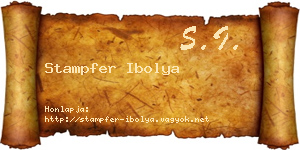 Stampfer Ibolya névjegykártya